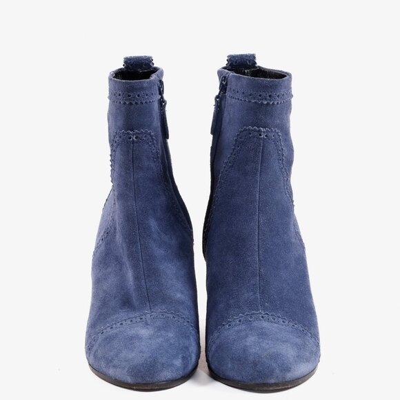 Balenciaga Blue Suede Ankle Boots - Picture 2 of 11